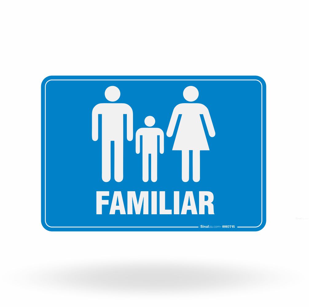 Placa de Sinalização "Sanitário Familiar / Fraldário" Alto Contraste