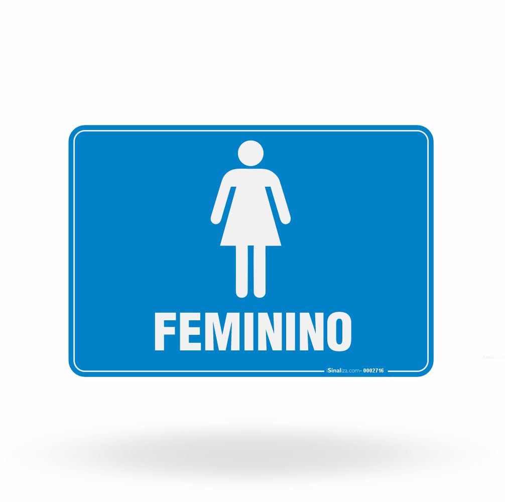Placa de Sinalização "Sanitário Feminino" Identificação de Gênero