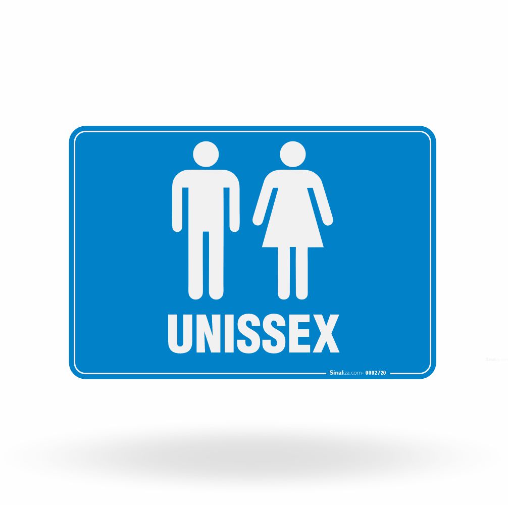 Placa de Sinalização "Sanitário Unissex" Identificação de Gênero
