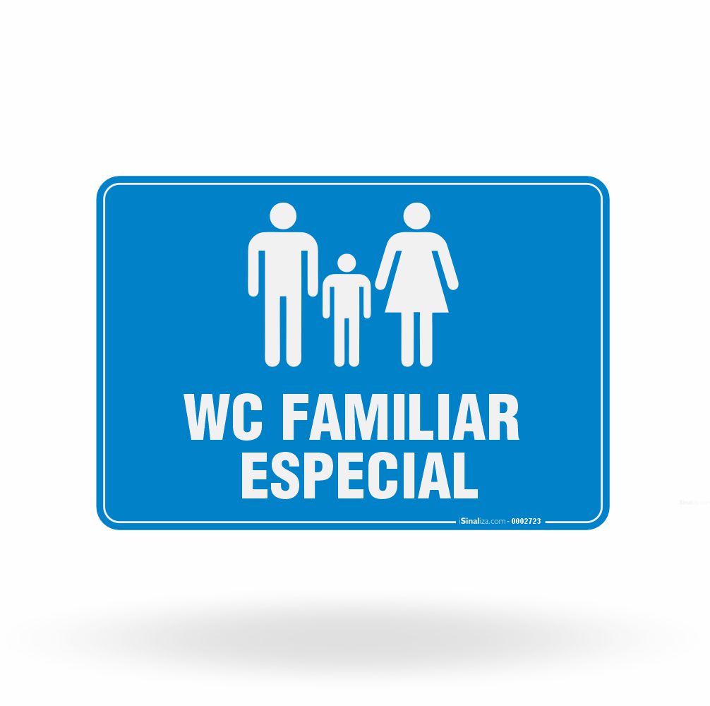 Placa de Sinalização "Sanitário Familiar Acessível - PCD" NBR 9050