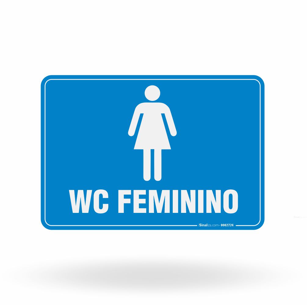 Placa de Sinalização "WC Feminino" Identificação de Gênero
