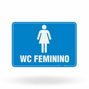 Placa de Sinalização "WC Feminino" Identificação de Gênero
