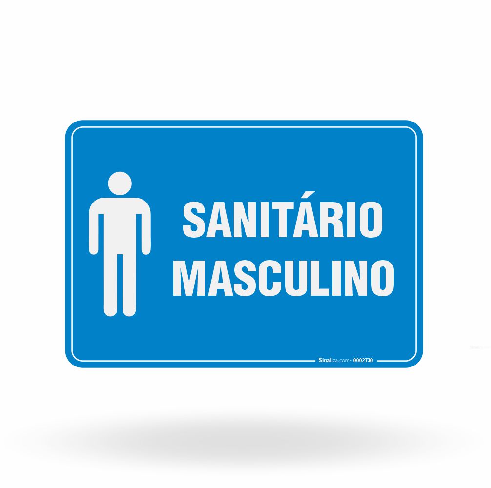 Placa de Sinalização "Sanitário Masculino" - Identificação de Áreas