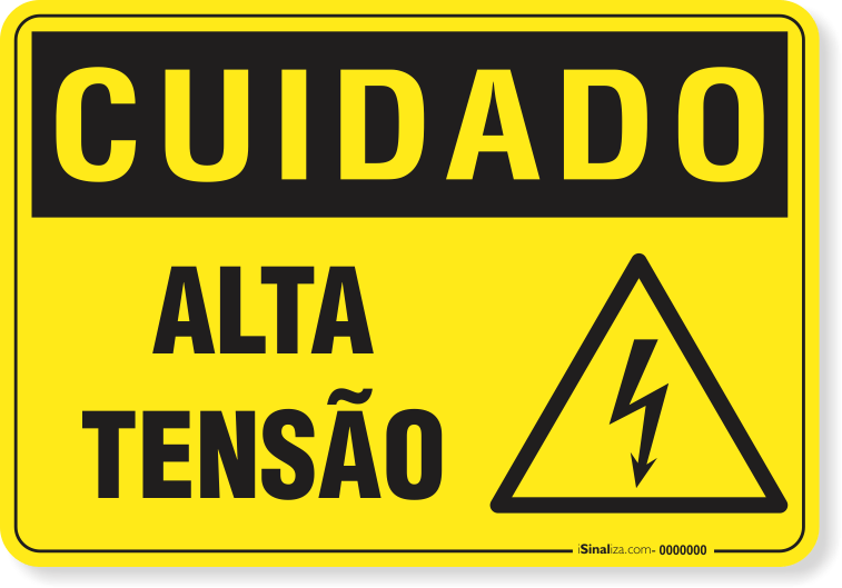 Placa Cuidado  Alta Tensão
