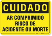 Placa Cuidado  Ar Comprimido Risco De Acidente Ou Morte