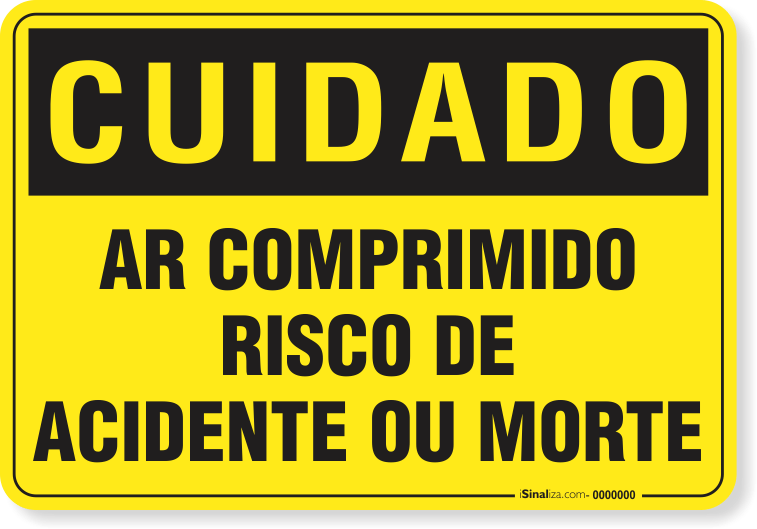 Placa Cuidado  Ar Comprimido Risco De Acidente Ou Morte