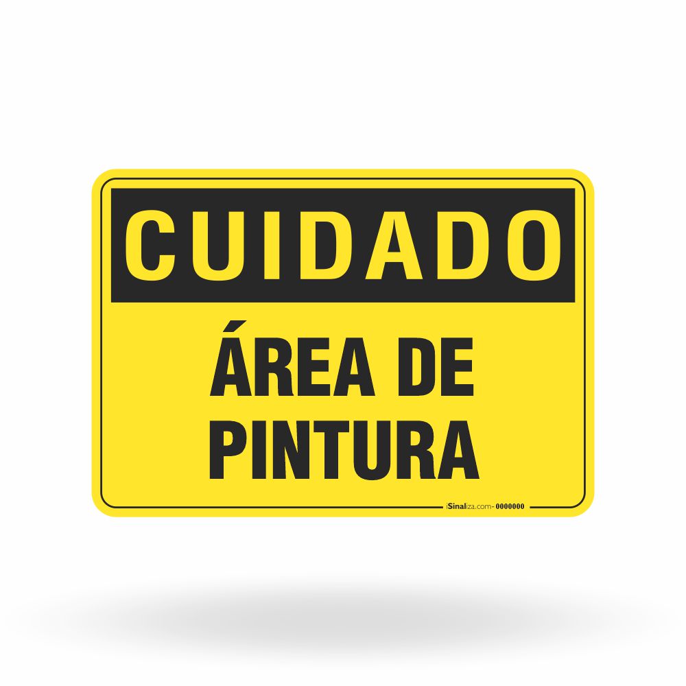 Placa Cuidado - Área de Pintura