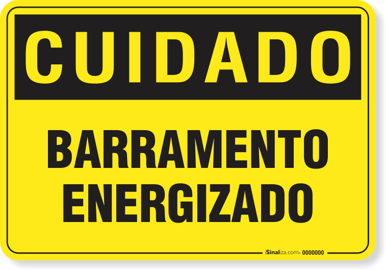Placa Cuidado  Barramento Energizado
