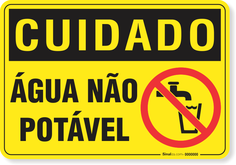 Placa Cuidado  Água Não Potável