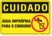 Placa Cuidado  Água Imprópria Para O Consumo