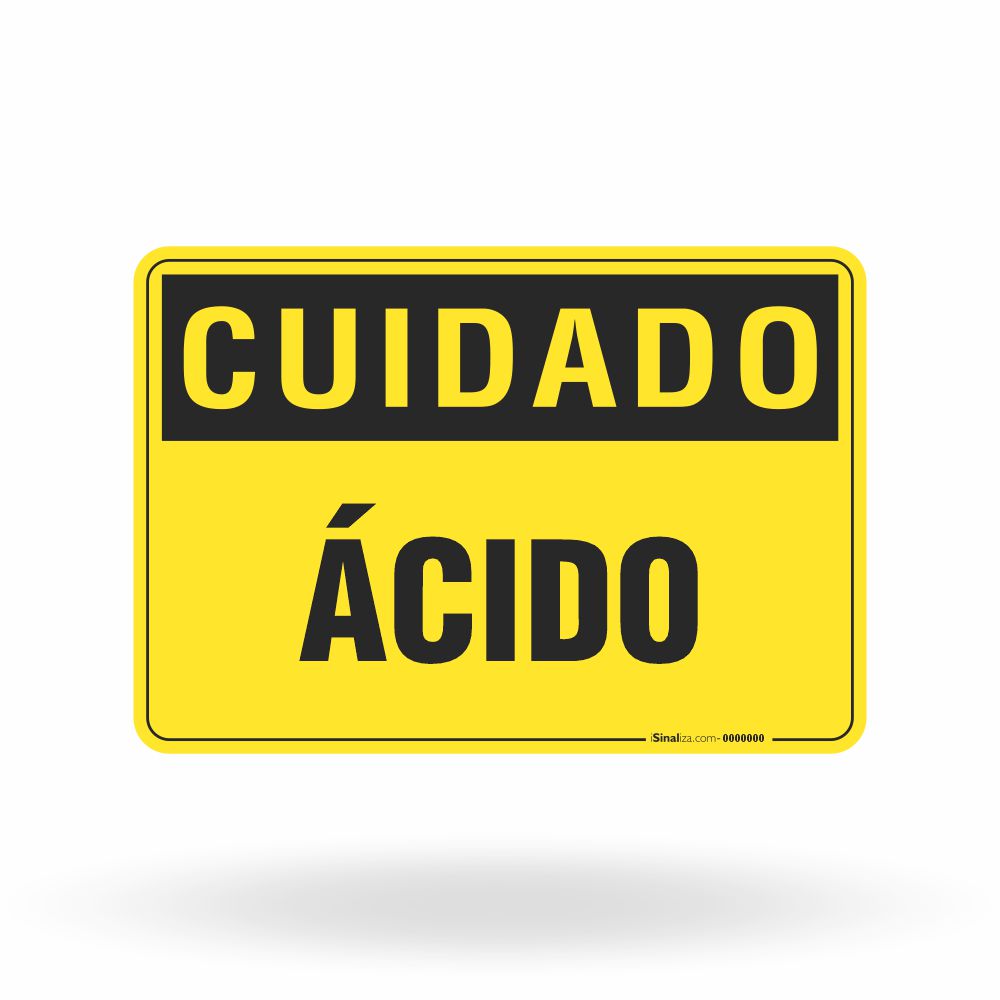 Placa Cuidado - Ácido