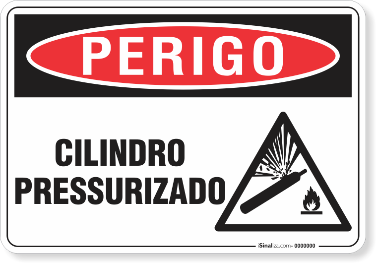Placa Perigo Cilindro Pressurizado