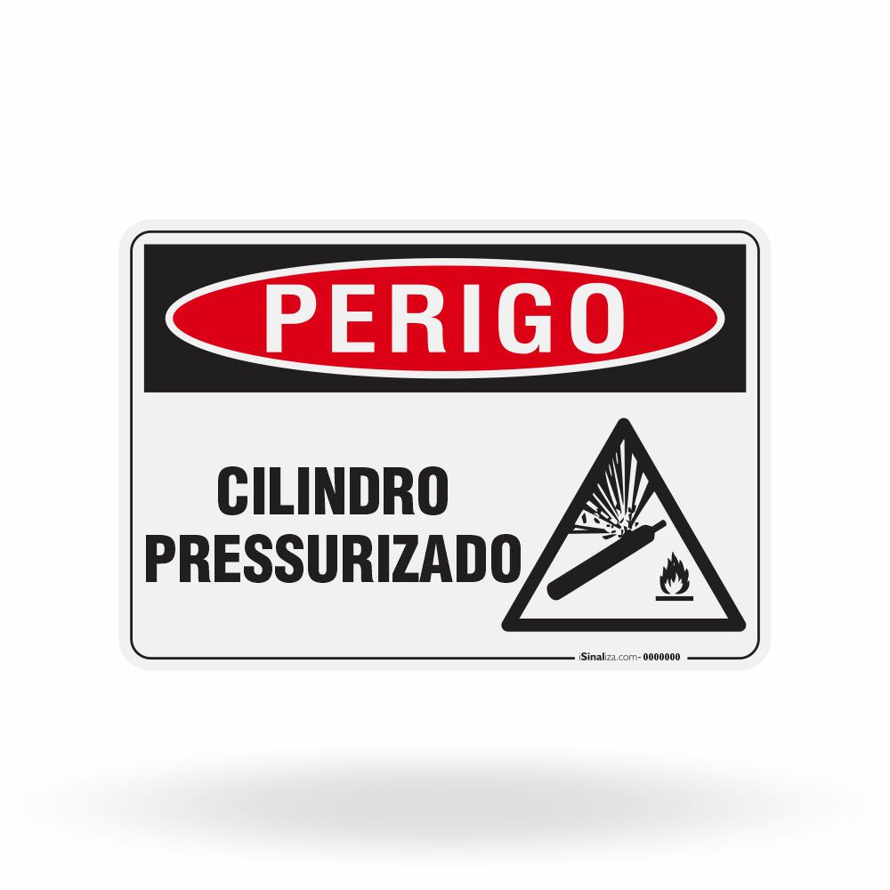 Placa Perigo - Cilindro Pressurizado