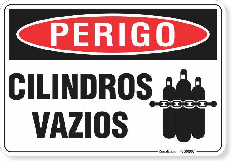 Placa Perigo Cilindros Vazios
