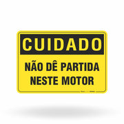 Placa Cuidado - Não dê Partida Neste Motor