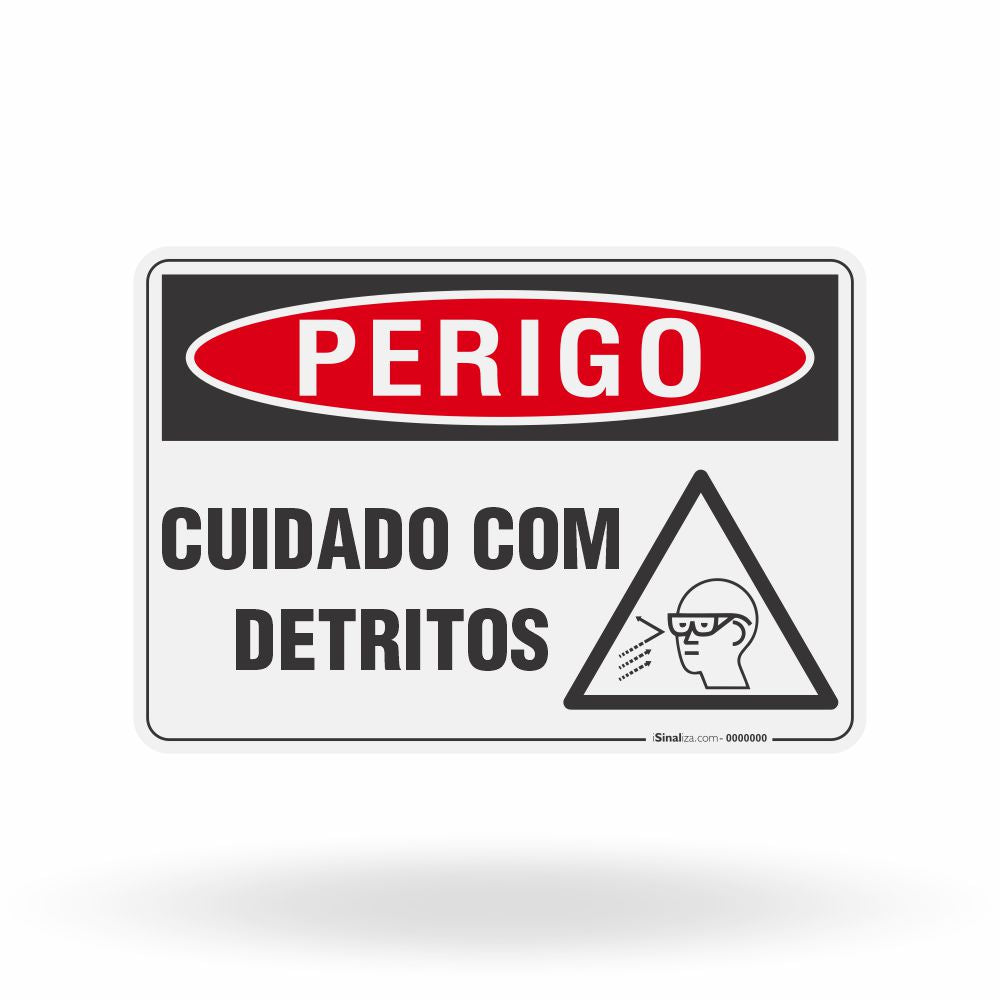 Placa Perigo - Cuidado com Detritos