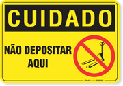Placa Cuidado  Não Depositar Aqui
