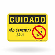 Placa Cuidado - Não Depositar Aqui