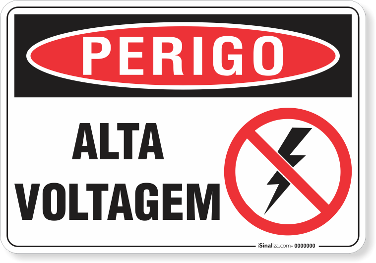 Placa Perigo Alta Voltagem