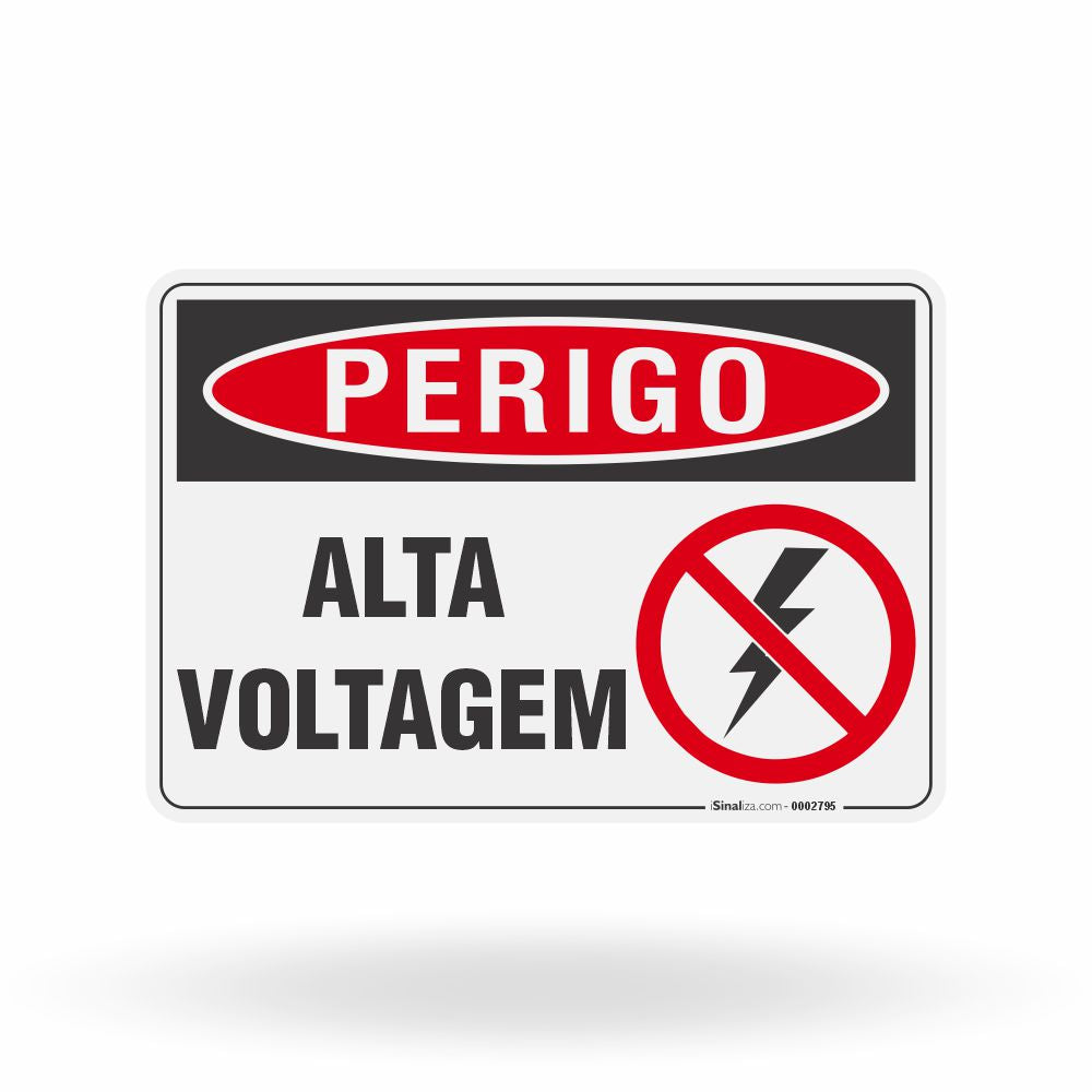 Placa Perigo - Alta Voltagem