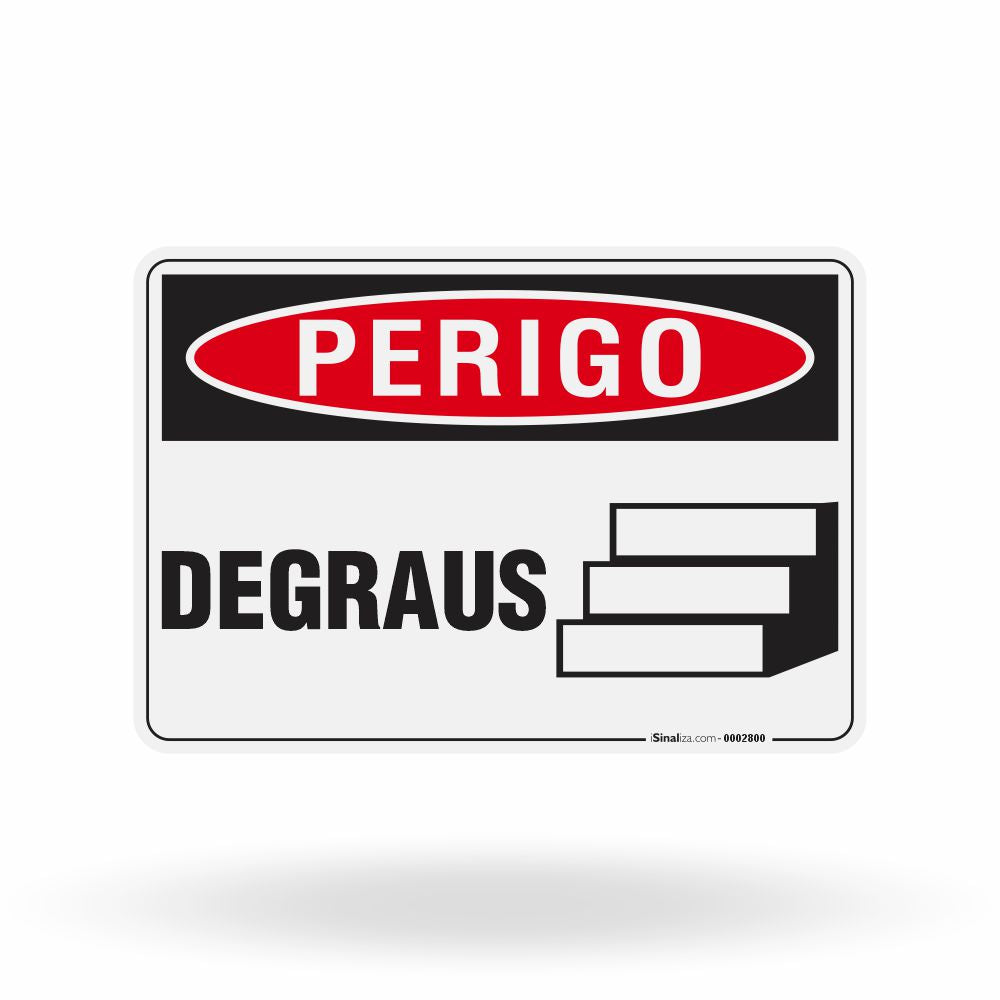 Placa Perigo - Degraus