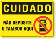 Placa Cuidado  Não Deposite O Tambor Aqui
