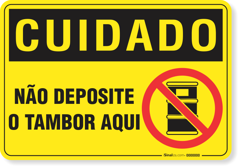 Placa Cuidado  Não Deposite O Tambor Aqui