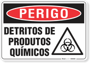 Placa Perigo  Detritos De Produtos Químicos