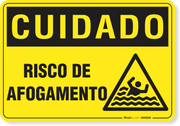 Placa Cuidado  Risco De Afogamento