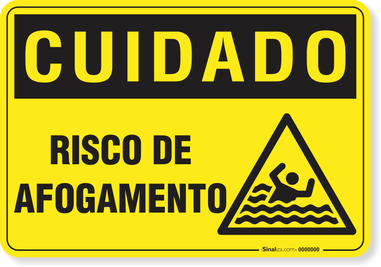 Placa Cuidado  Risco De Afogamento