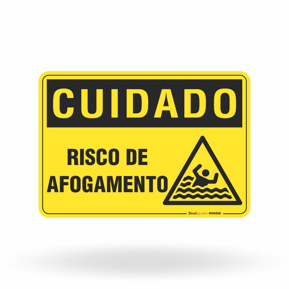 Placa Cuidado - Risco de Afogamento