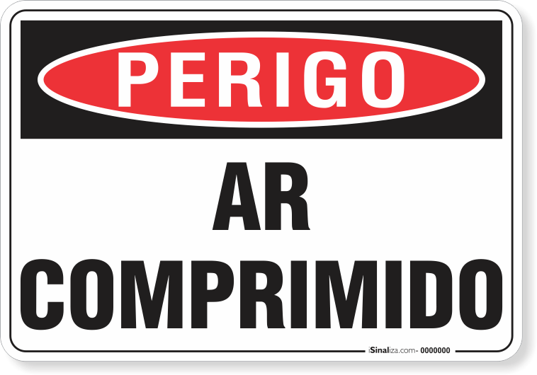 Placa Perigo Ar Comprimido