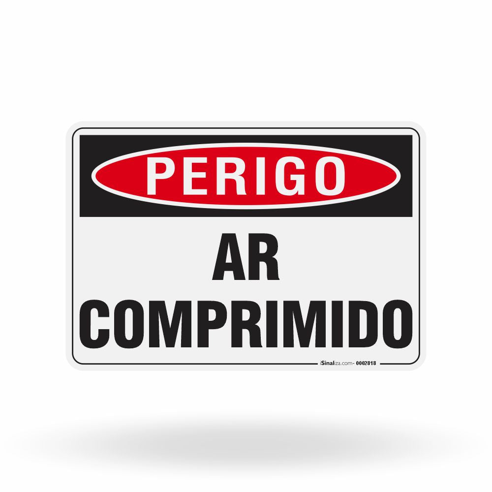 Placa Perigo - Ar Comprimido