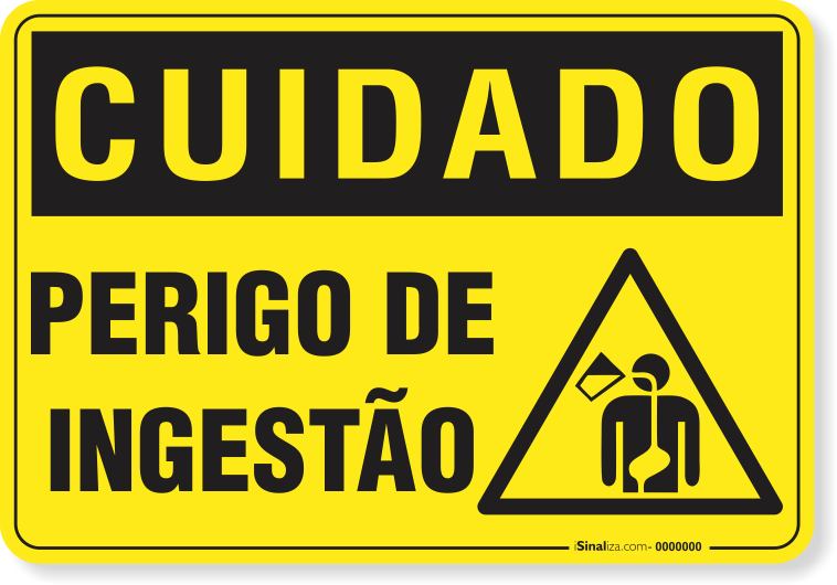 Placa Cuidado  Perigo De Ingestão