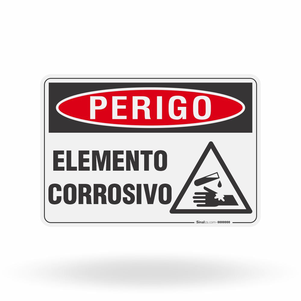 Placa Perigo - Elemento Corrosivo