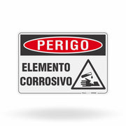 Placa Perigo - Elemento Corrosivo