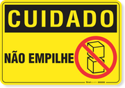 Placa Cuidado  Não Empilhe