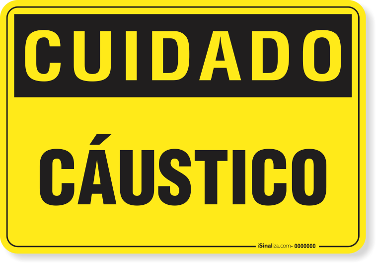 Placa Cuidado Cáustico