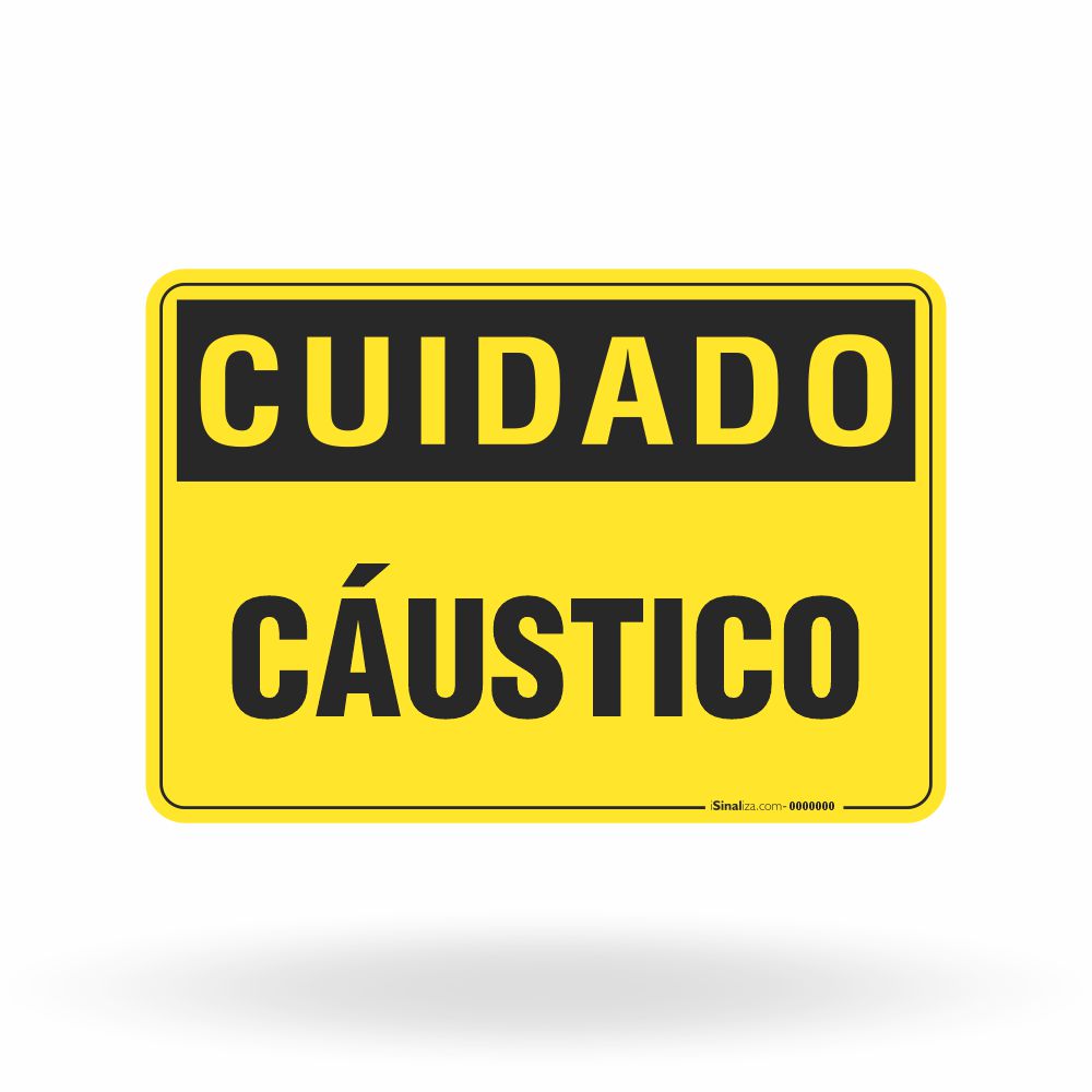 Placa Cuidado - Cáustico