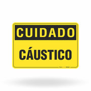 Placa Cuidado - Cáustico