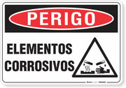 Placa Perigo Elementos Corrosivos