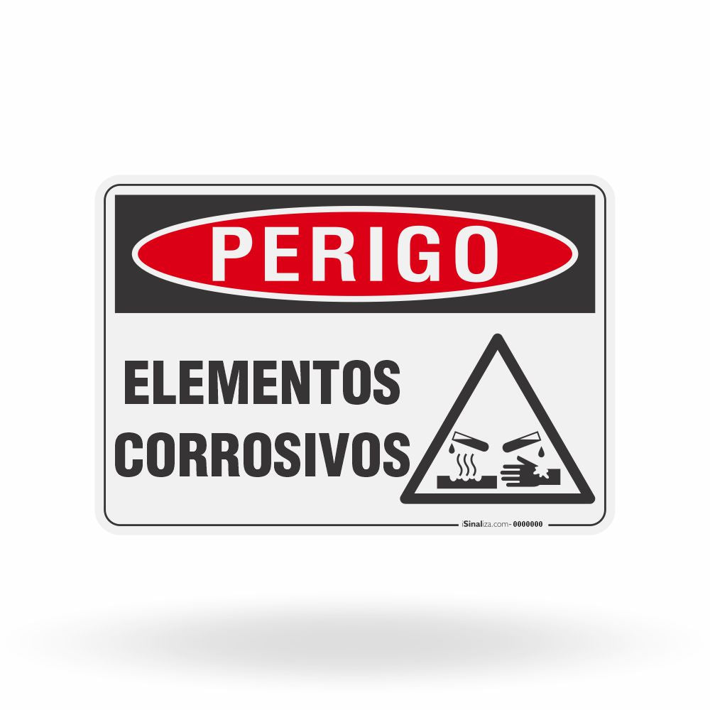 Placa Perigo - Elementos Corrosivos