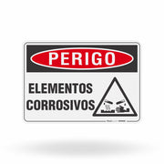 Placa Perigo - Elementos Corrosivos