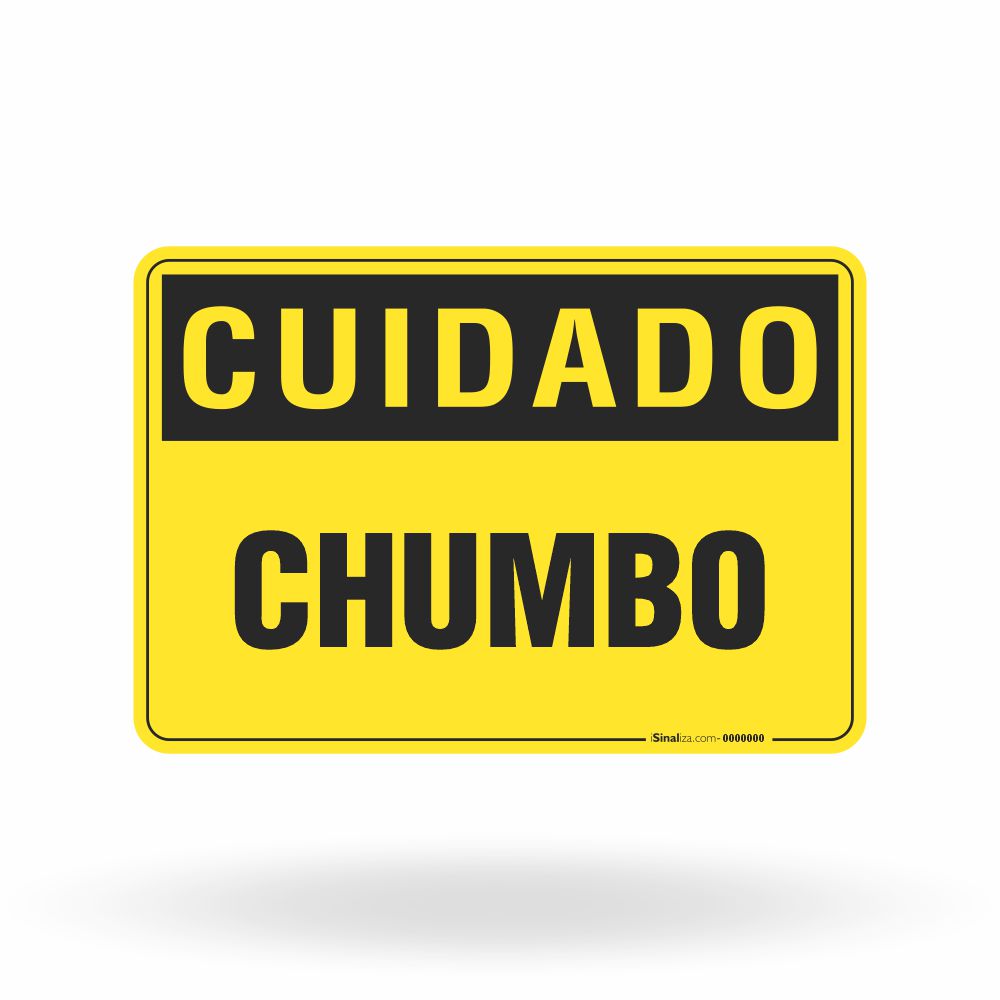 Placa Cuidado - Chumbo