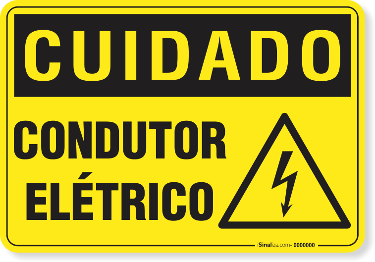 Placa Cuidado Condutor Elétrico
