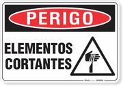 Placa Perigo Elementos Cortantes