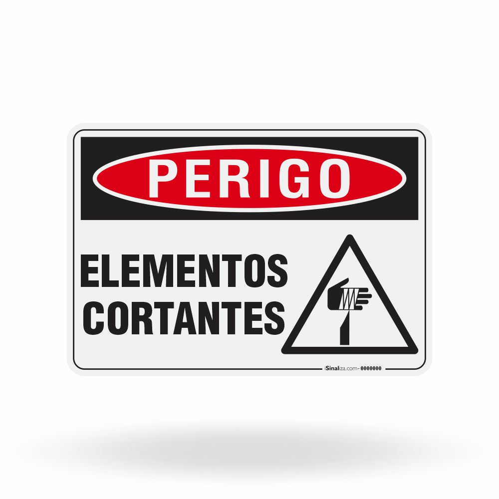 Placa Perigo - Elementos Cortantes