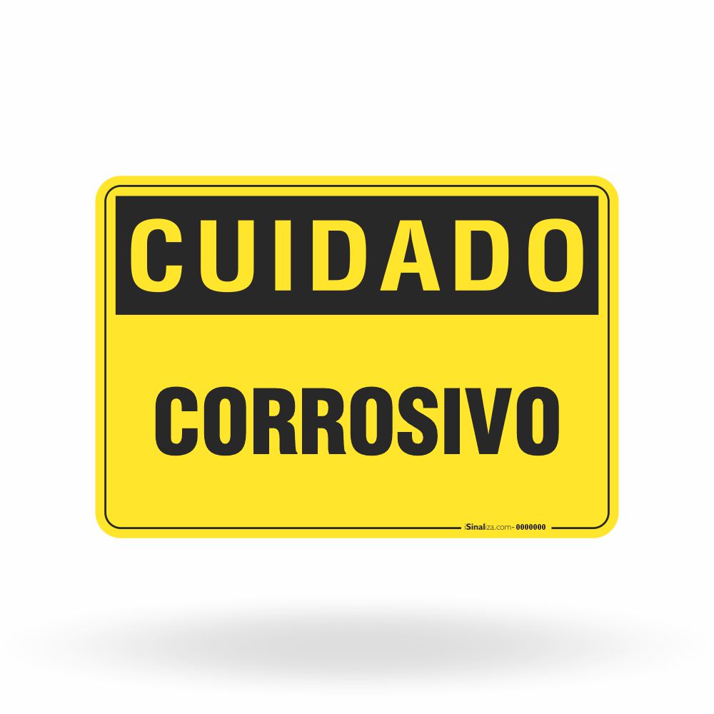 Placa Cuidado - Corrosivo