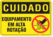 Placa Cuidado  Equipamento Em Alta Rotação S21
