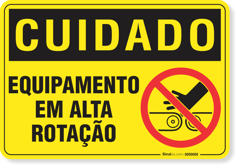 Placa Cuidado  Equipamento Em Alta Rotação S21